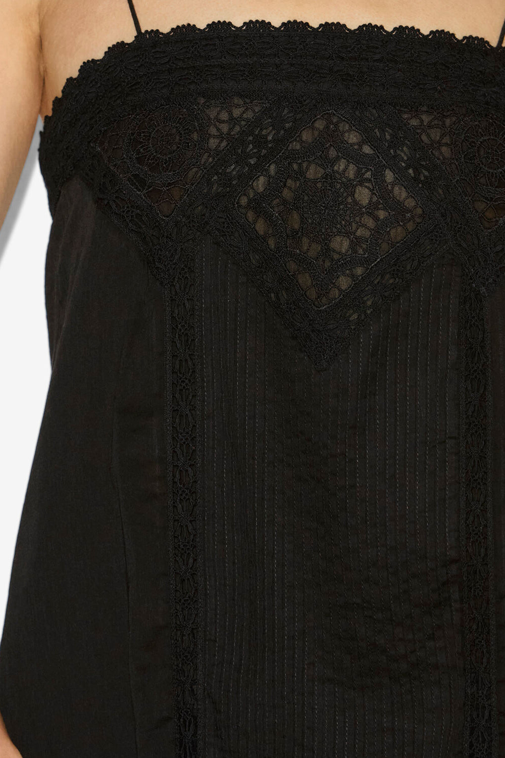 Gaelia strappy cotton voile top - Black - Woman - 3