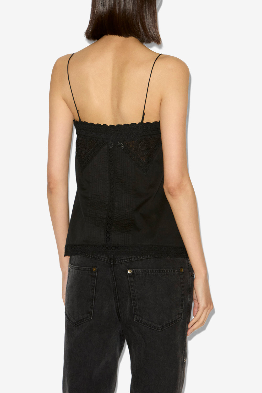 Gaelia strappy cotton voile top - Black - Woman - 5