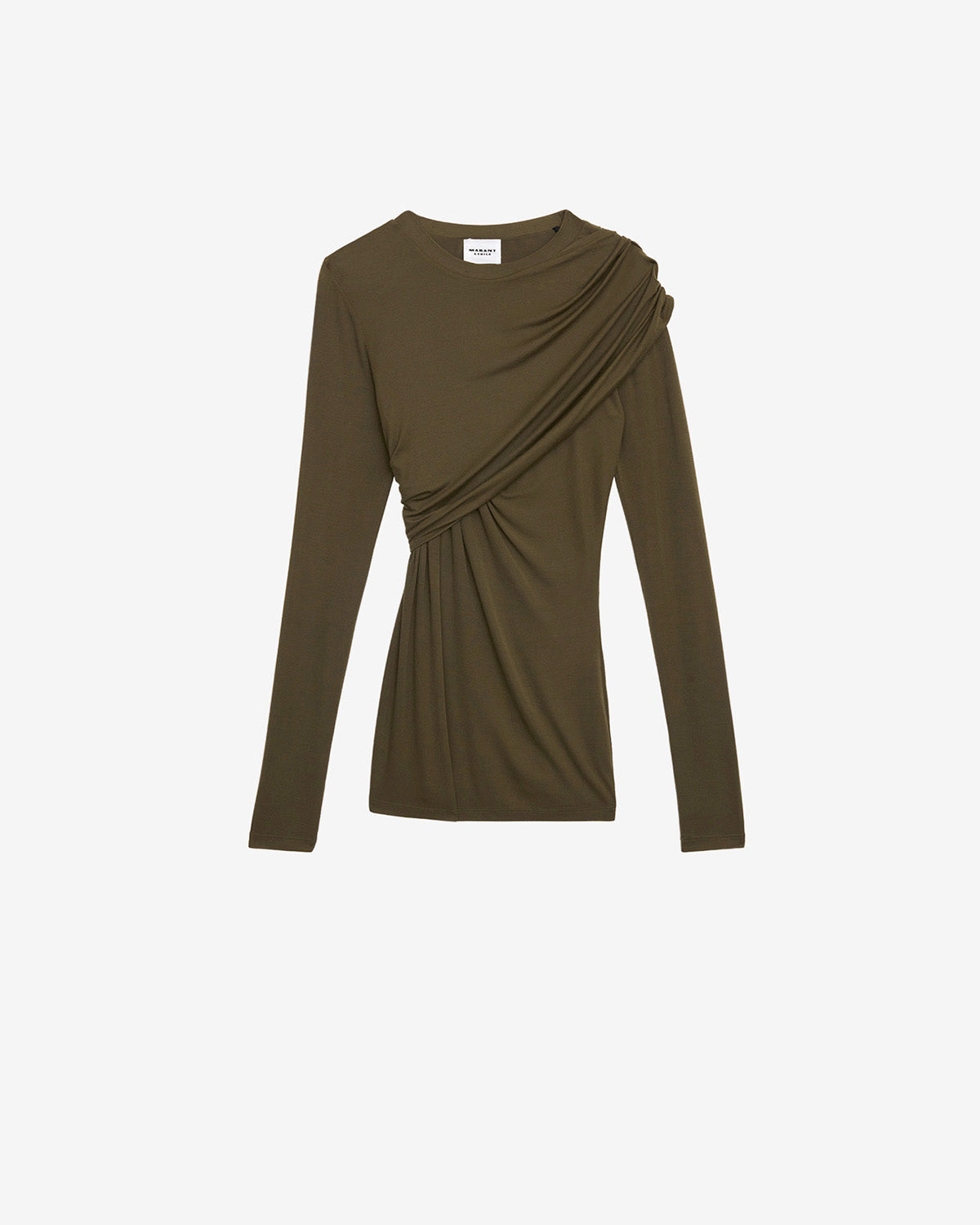 Dressi ドレープ入りジャージー製 トップス - カーキ - Woman - 4