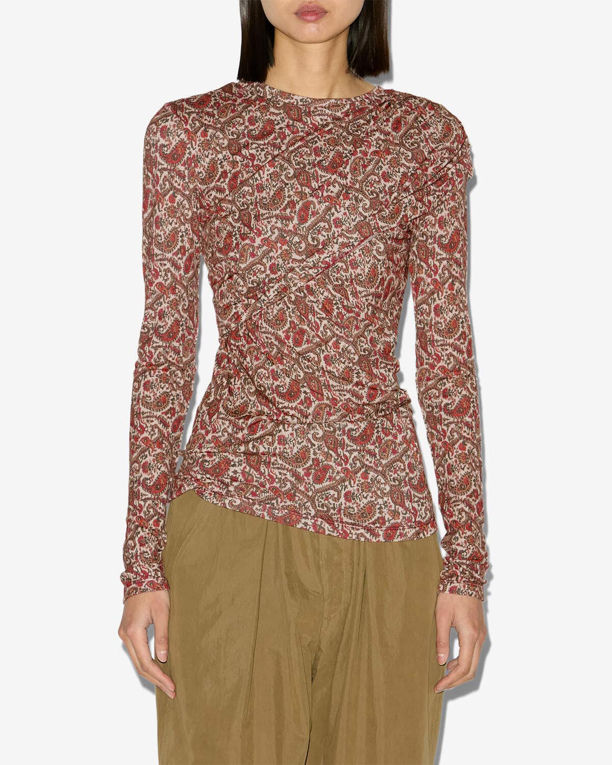Top dressi in jersey drappeggiato - Arancia - Woman - 2
