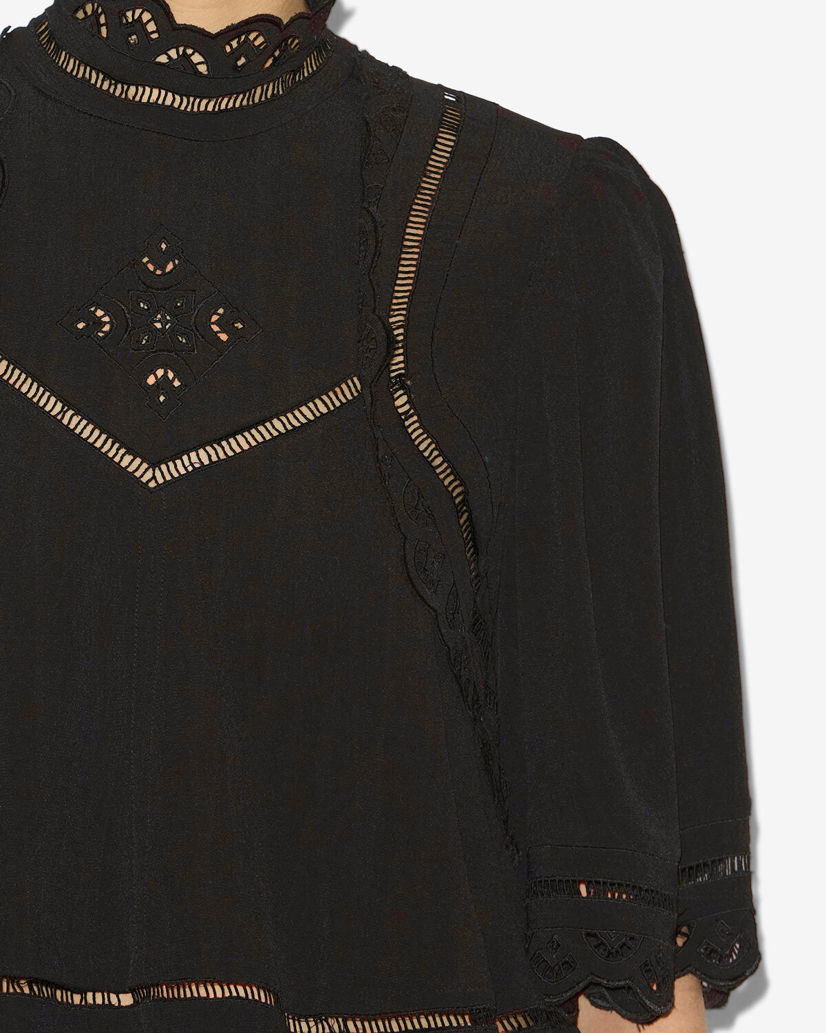 Top frany à broderies anglaises - Noir - Woman - 2