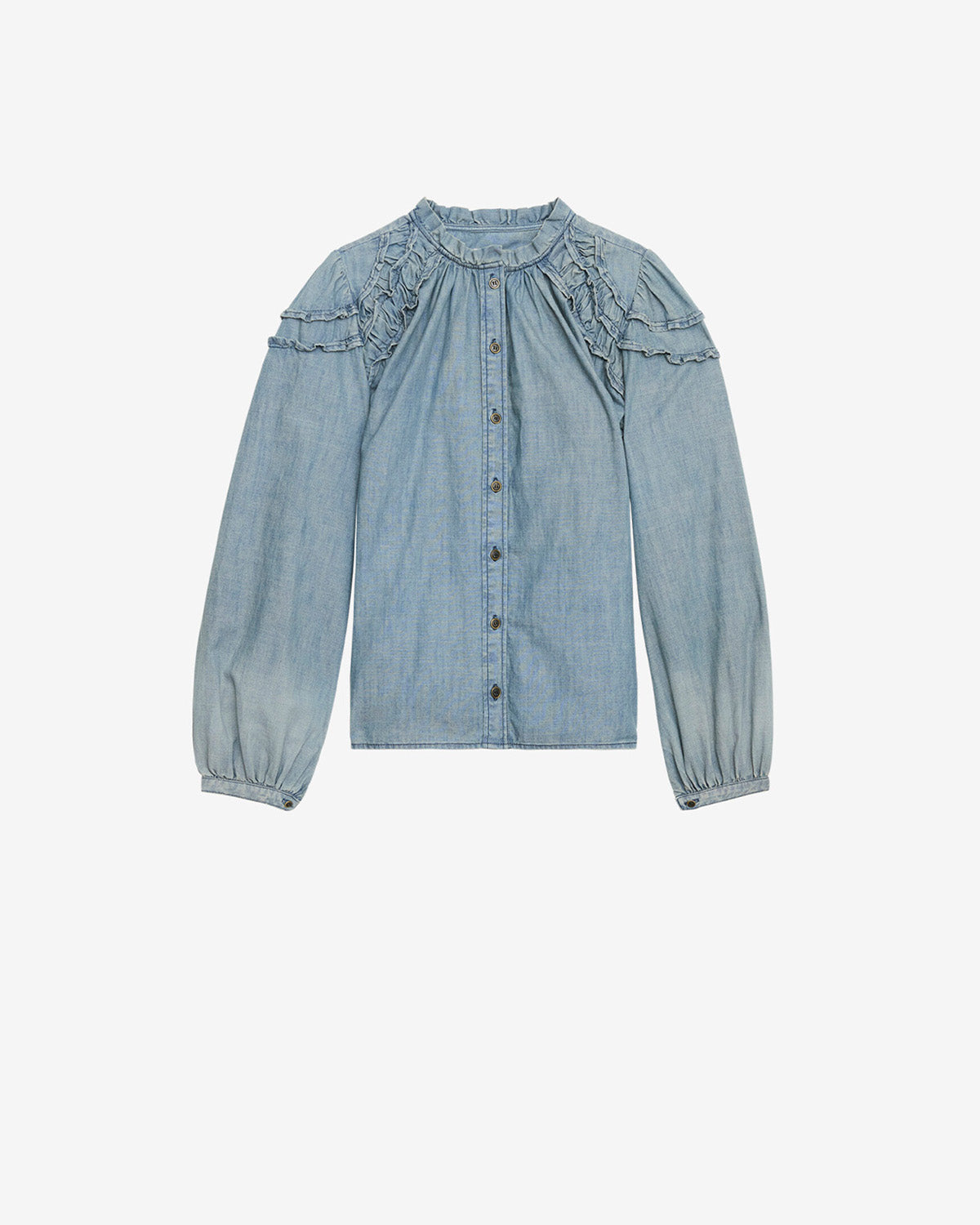 Blusa milya de cambray fruncido - Azul - Woman - 4