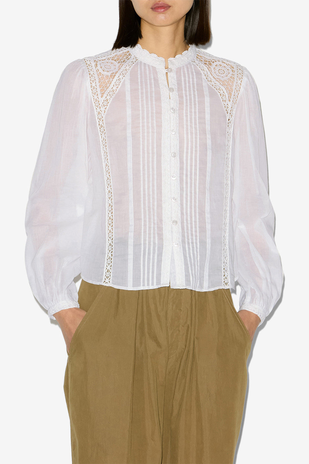 Greicy cotton voile blouse - White - Woman - 4