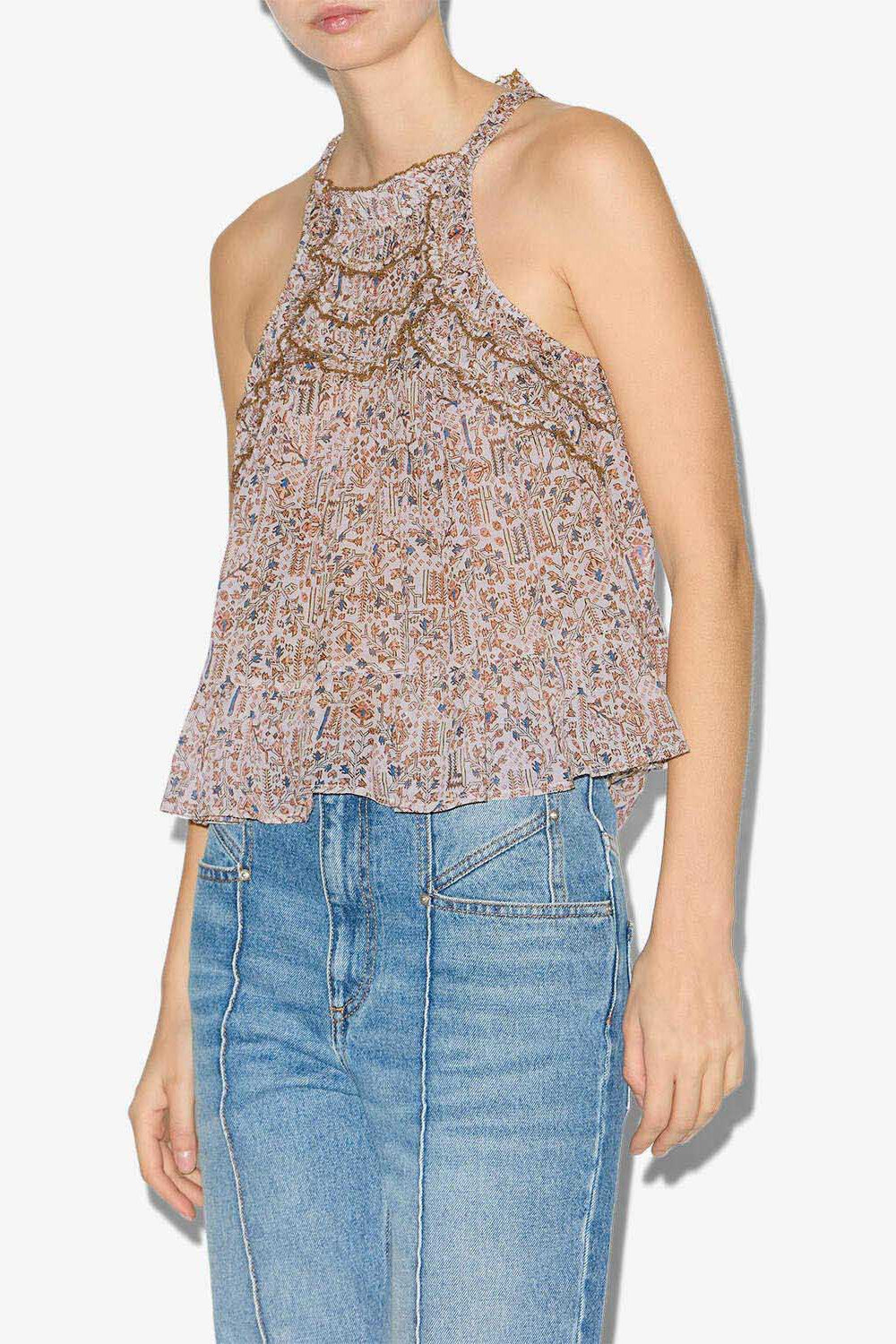 Top carlee in cotone arricciato - Ecru - Woman - 3