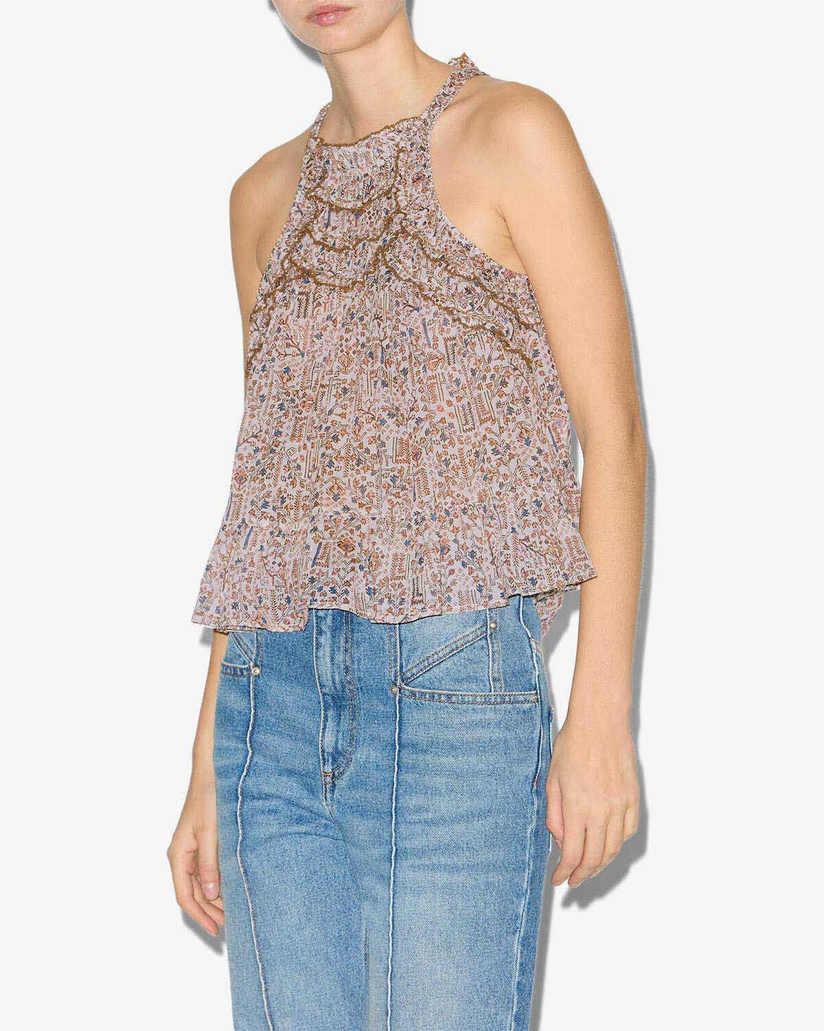 Top carlee aus geraffter baumwolle - Naturfarben - Woman - 2