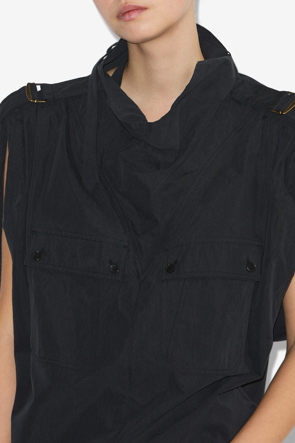 Nemia crisp cotton top - Black - Woman - 3