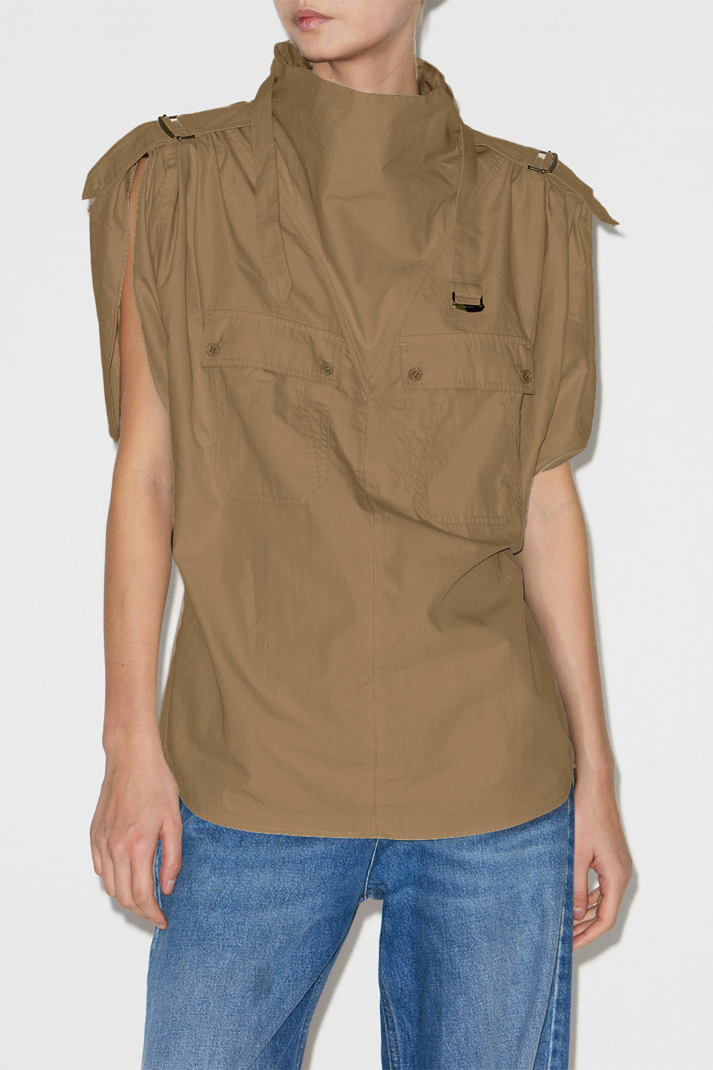 Top nemia in cotone croccante - Cachi - Woman - 4