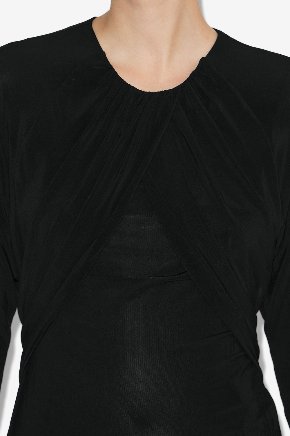 Gaetane draped jersey top - Black - Woman - 3