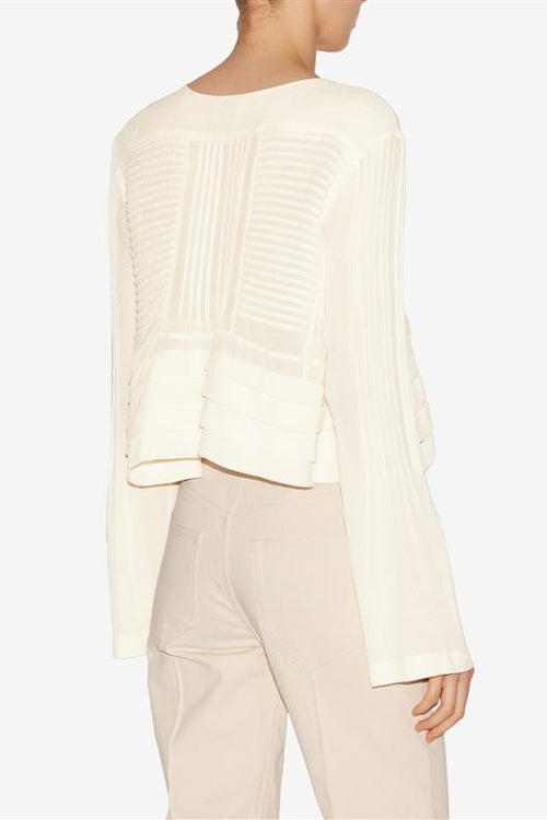 Blusa carolia in crêpe plissettato - Ecru - Woman - 4