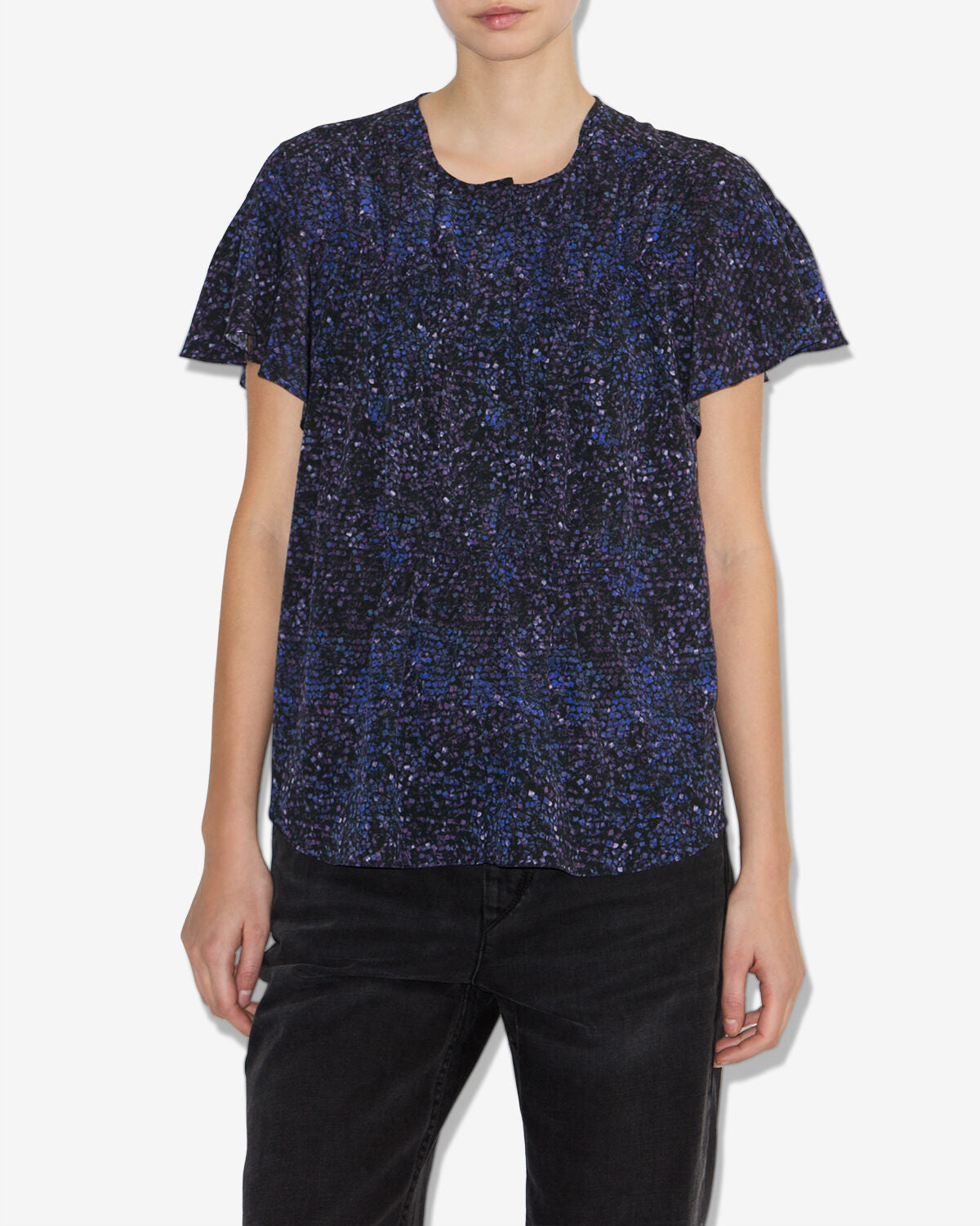 Bedrucktes seidentop synda - Midnight - Woman - 3