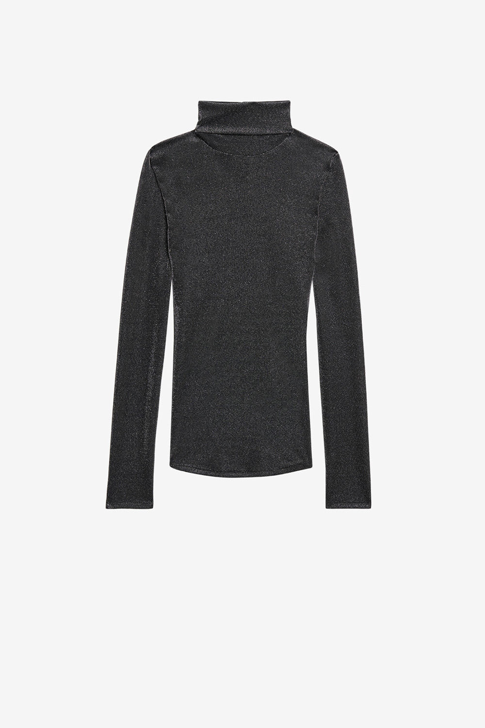 Top jadia a collo alto in lurex - Gun metal - Woman - 1