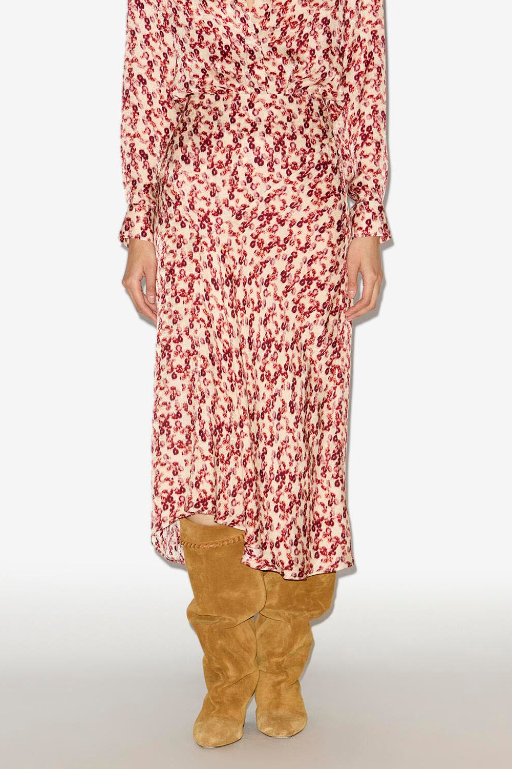 Gonna midi lisanne in jacquard con motivo - Garnet - Woman - 3