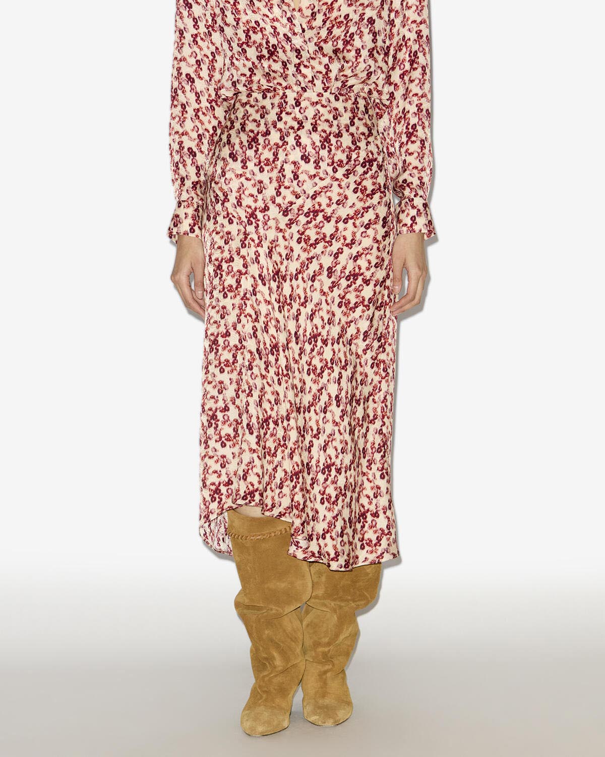 Gonna midi lisanne in jacquard con motivo - Garnet - Woman - 2