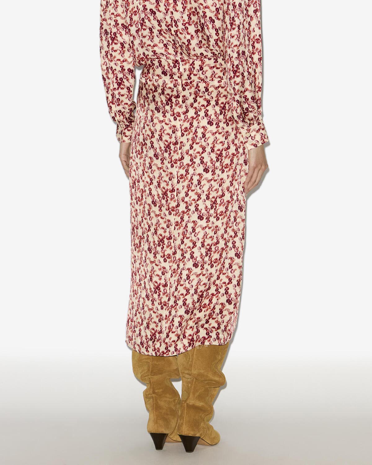 Gonna midi lisanne in jacquard con motivo - Garnet - Woman - 3