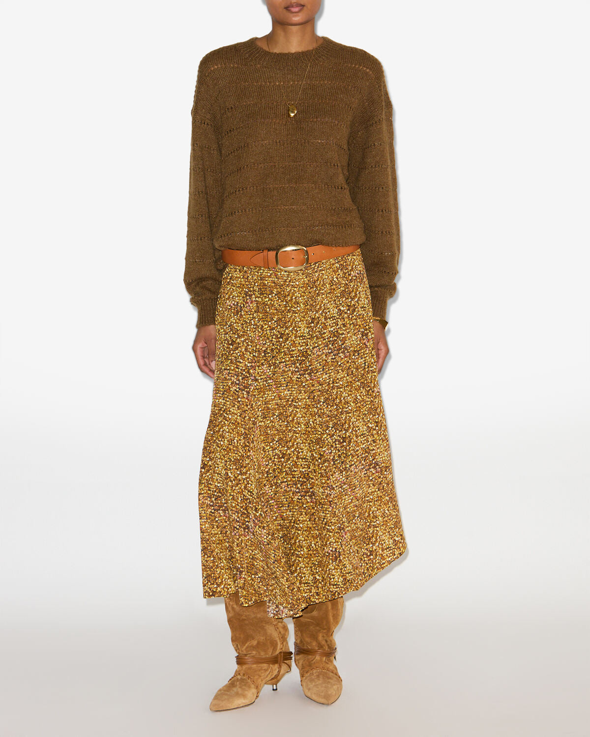 Hortensia printed midi skirt - Ochre - Woman - 1