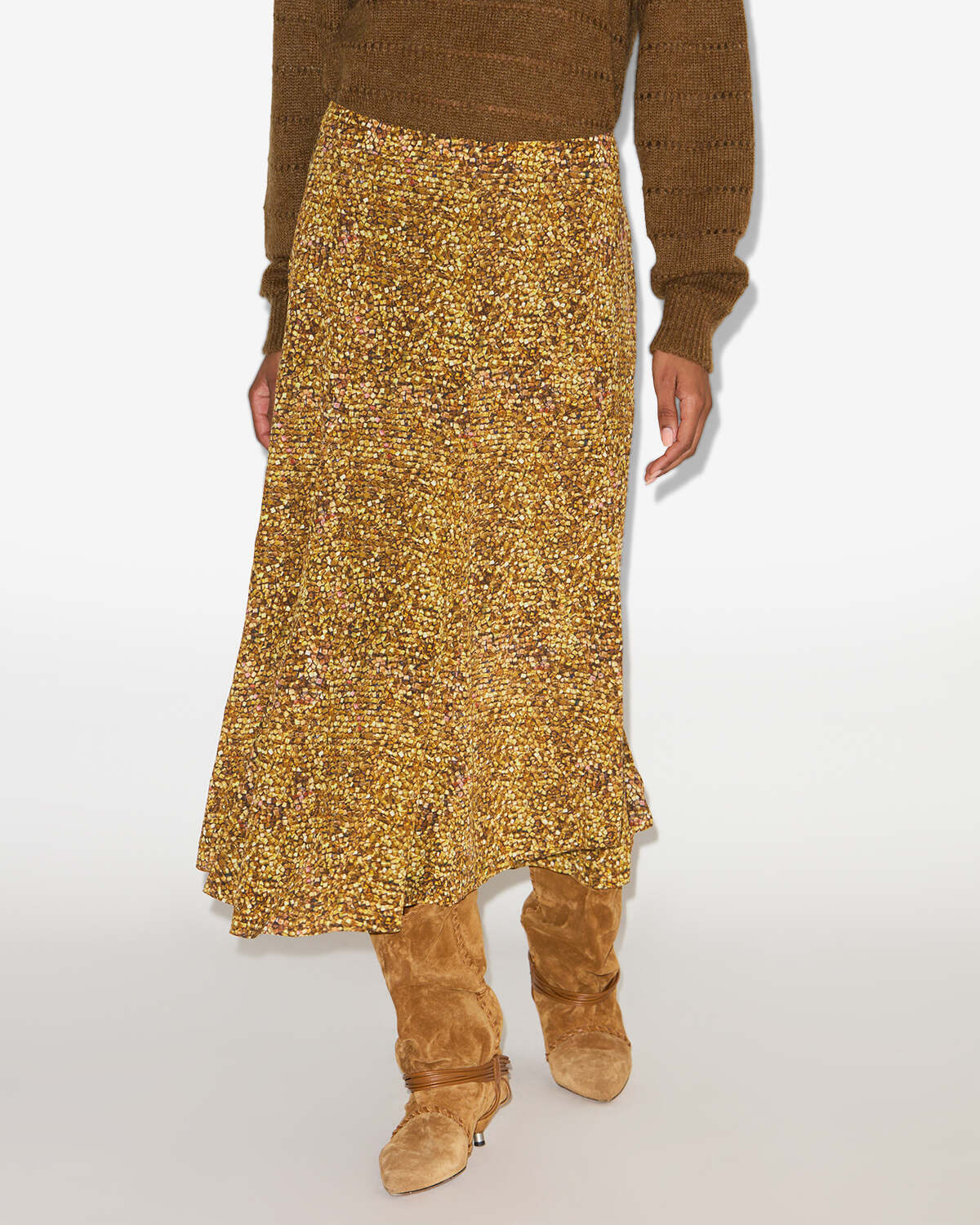 Hortensia printed midi skirt - Ochre - Woman - 3