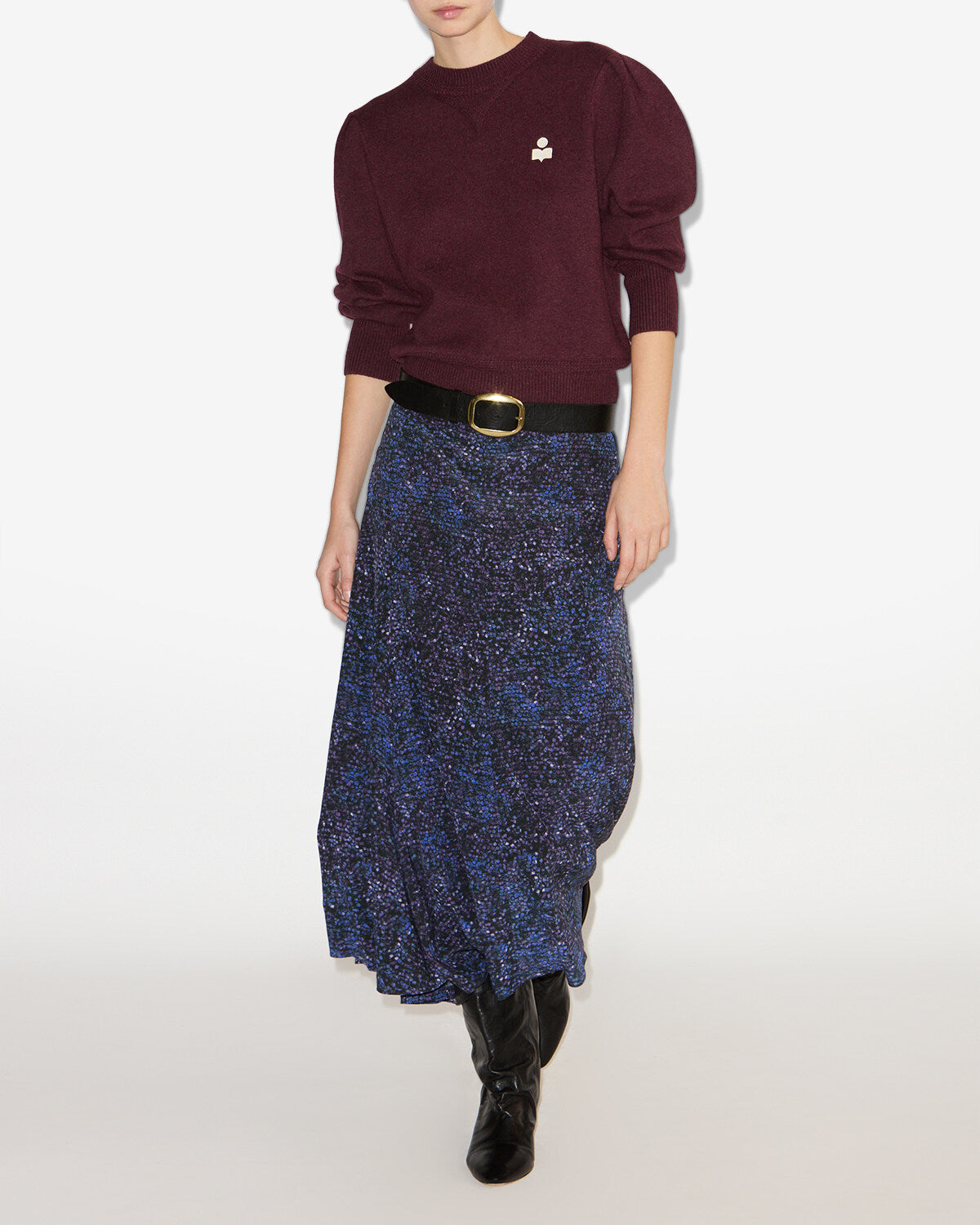 Hortensia printed midi skirt - Midnight - Woman - 1