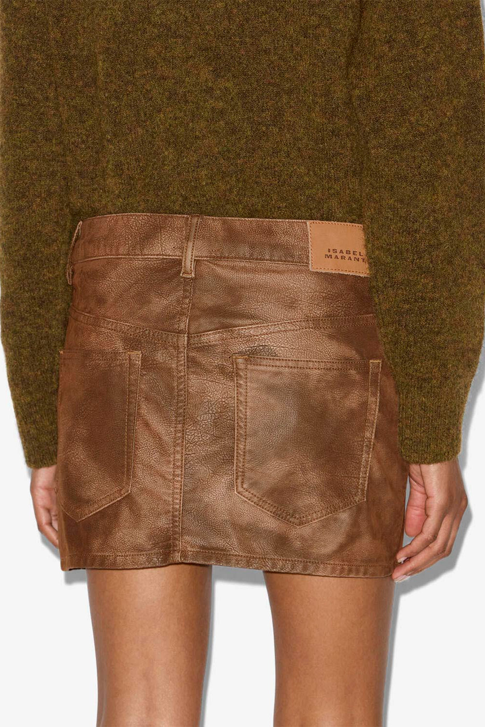 Kimmy mini faux leather skirt - Tabacco - Woman - 4