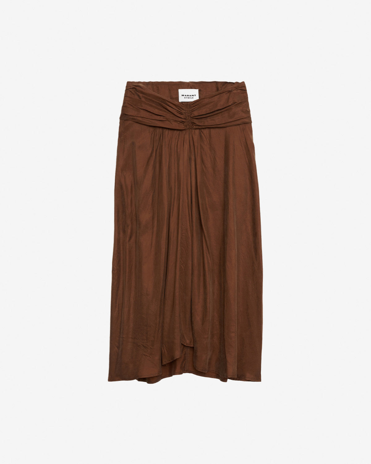 Gonna midi zoan in raso arricciato - Tabacco - Woman - 4