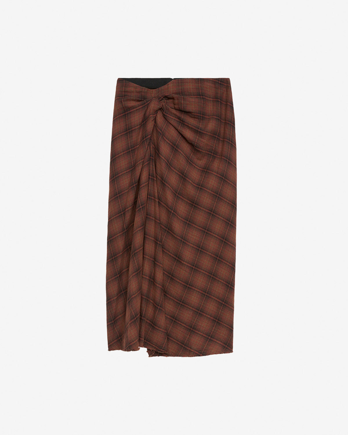 Gonna midi nicole drappeggiata a quadri - Dark bronze - Woman - 4