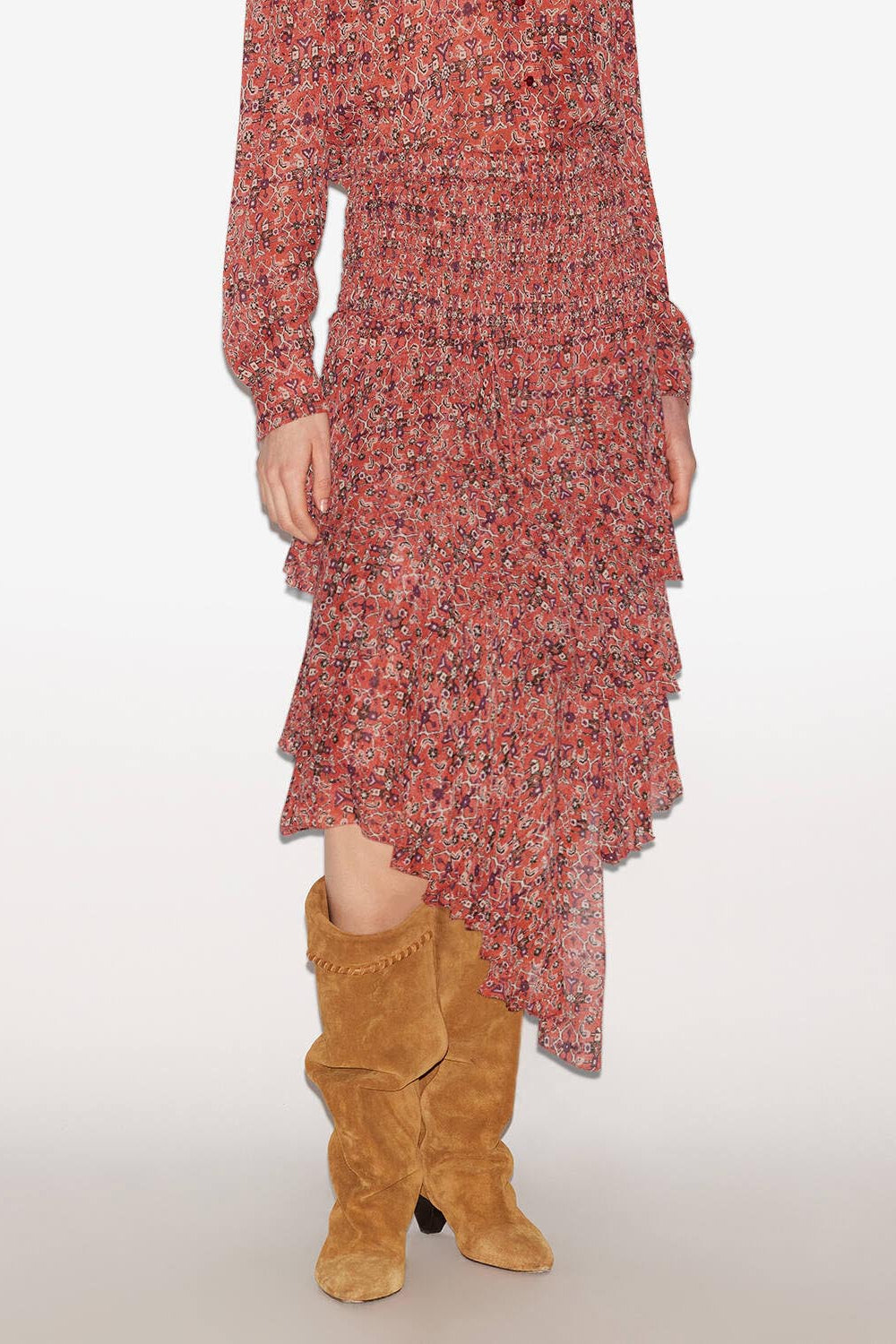 Brigitte フリル付きプリント入り ミディスカート - オレンジ - Woman - 3