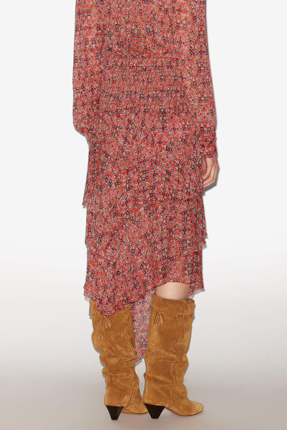 Brigitte フリル付きプリント入り ミディスカート - オレンジ - Woman - 4