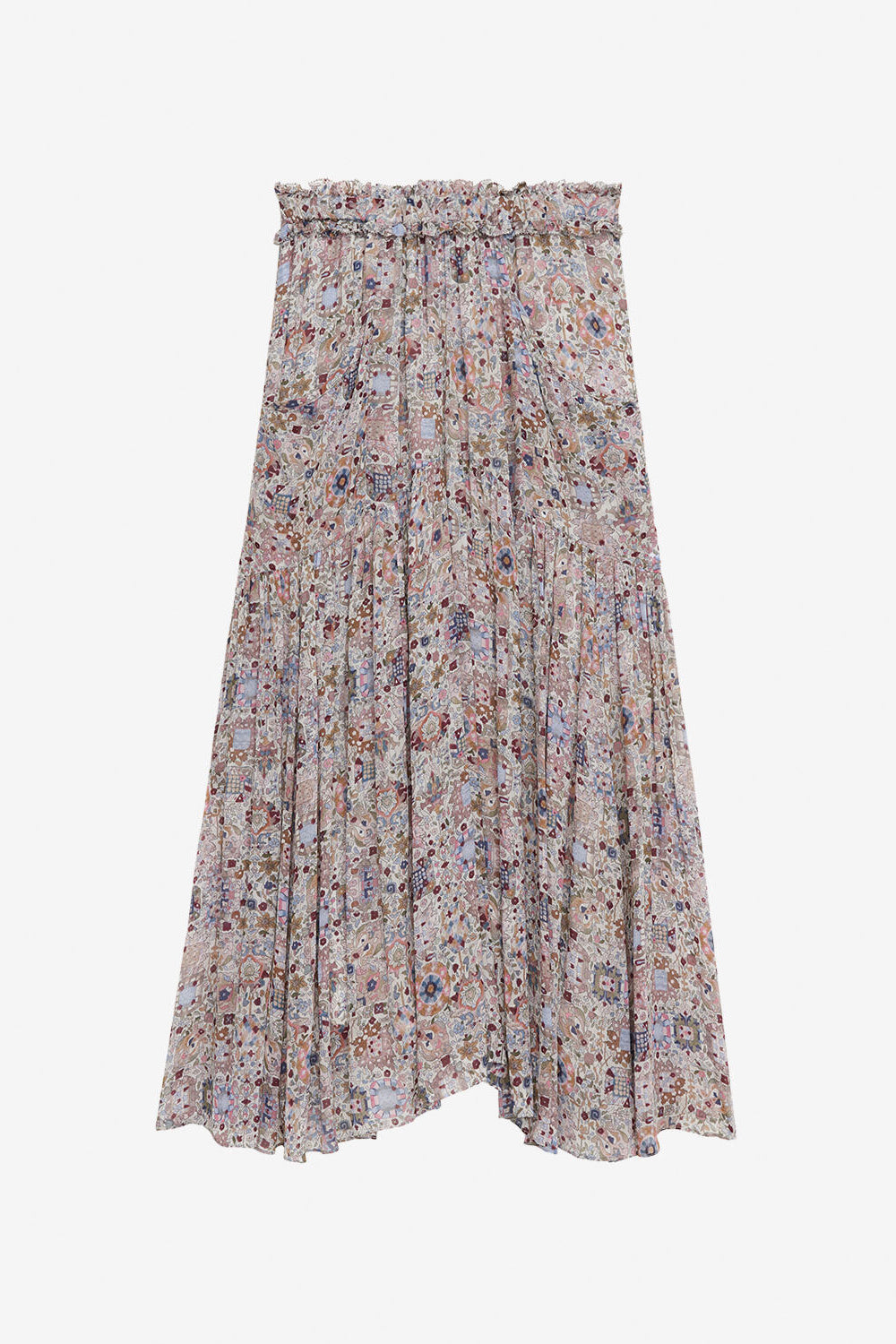Besma long printed crepe skirt - Ecru - Woman - 1