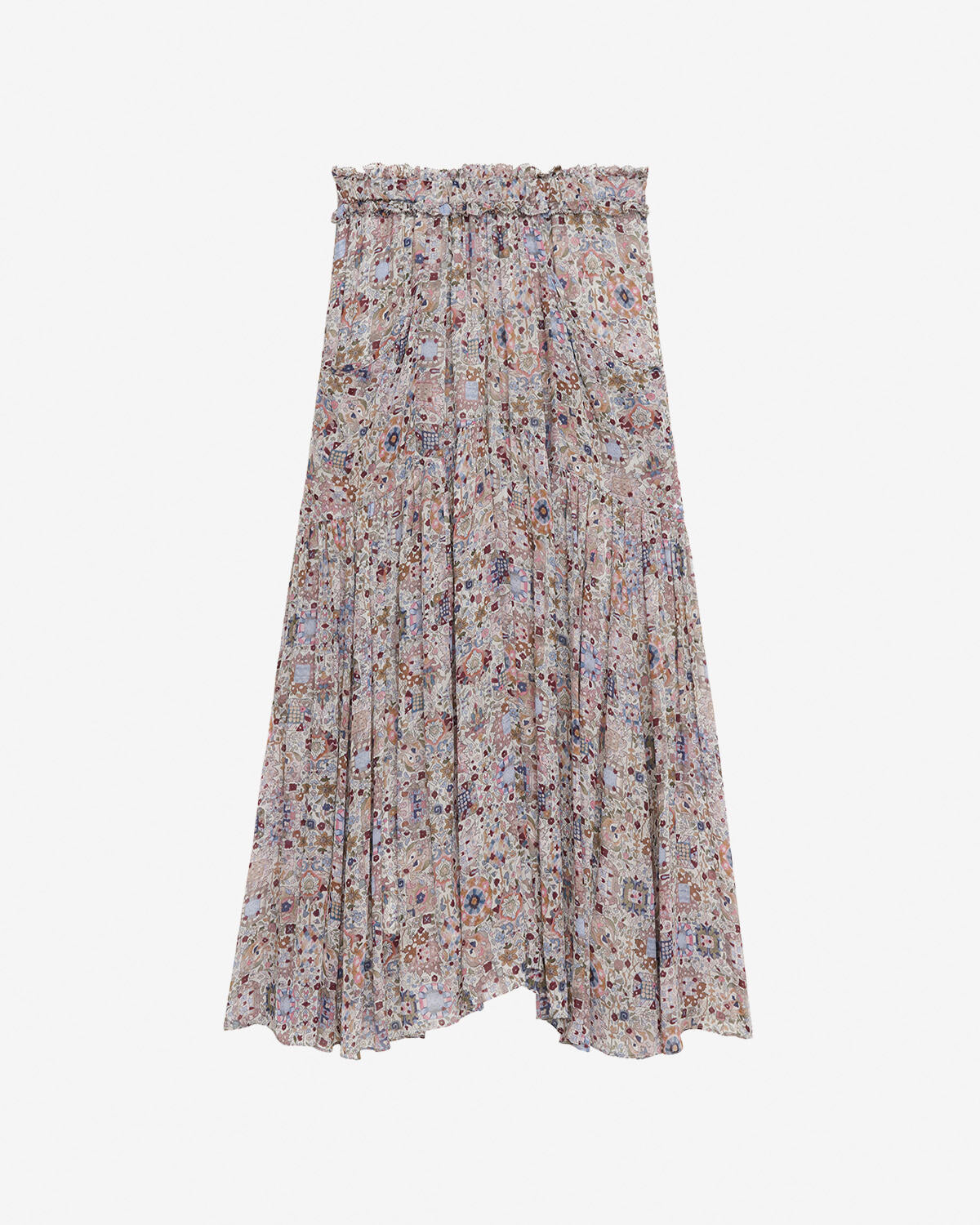 Besma long printed crepe skirt - Ecru - Woman - 4