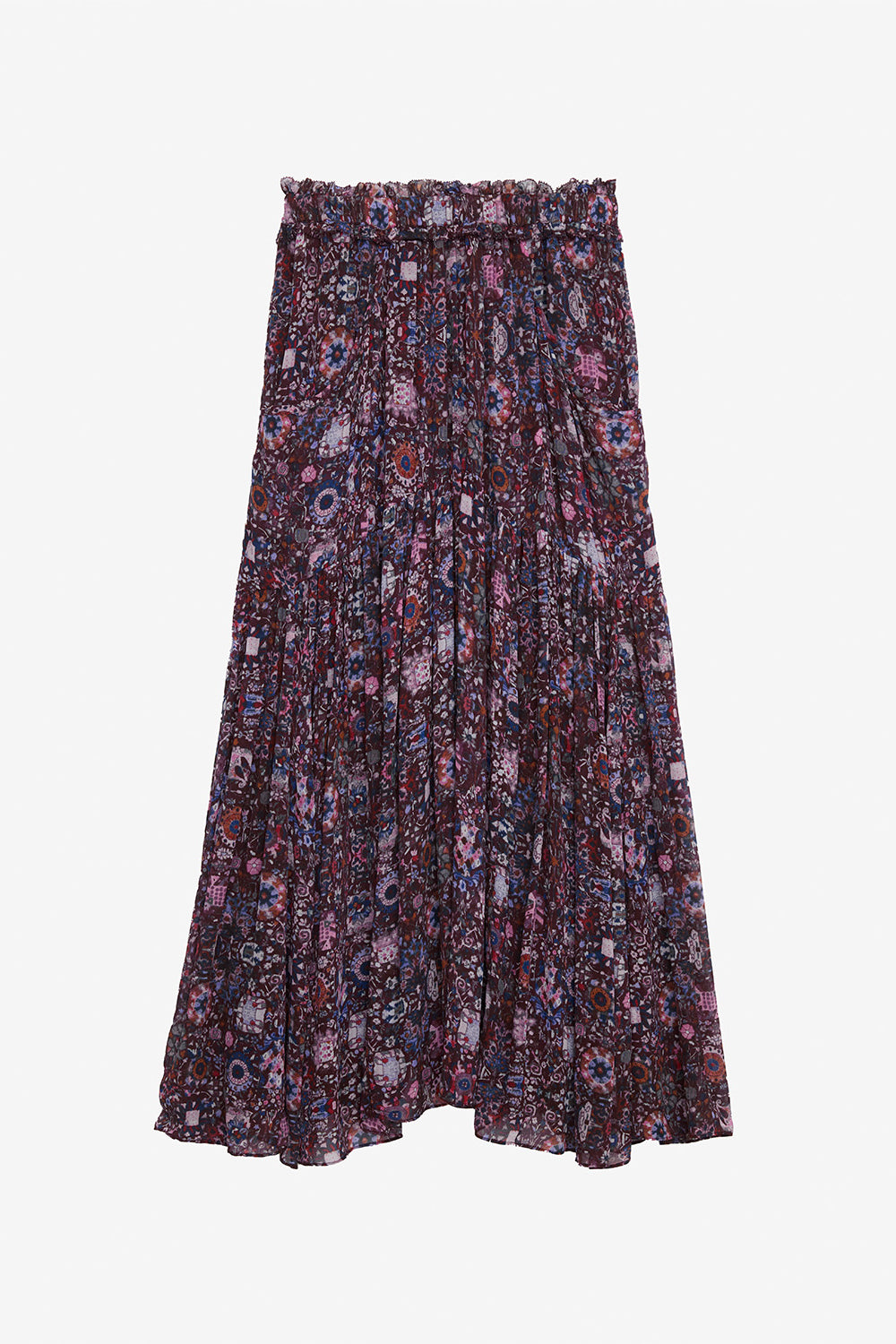 Besma long printed crepe skirt - Plum - Woman - 1