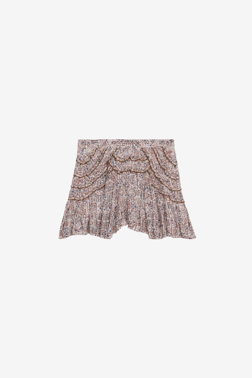 Ceola short frilly printed skirt - Ecru - Woman - 1