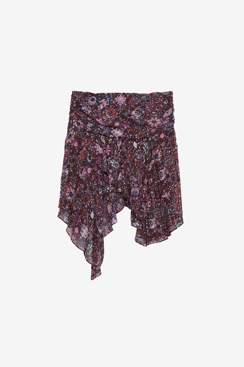 Berenicia short printed frilly skirt - Plum - Woman - 1