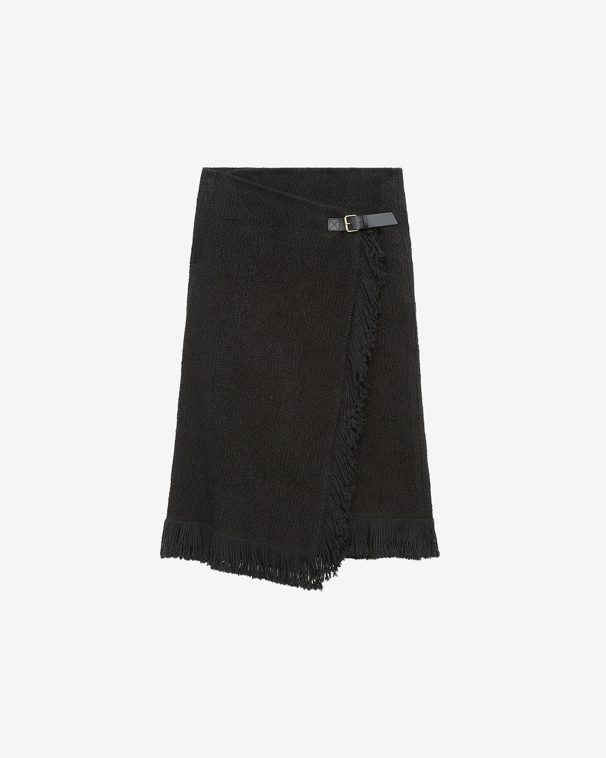 Gonna a portafoglio galla in cotone e lino - Nero - Woman - 5