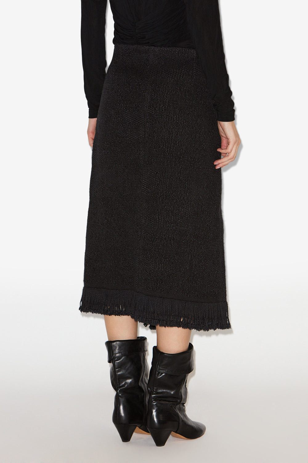Galla コットン＆リネン ラップスカート - 黒 - Woman - 5