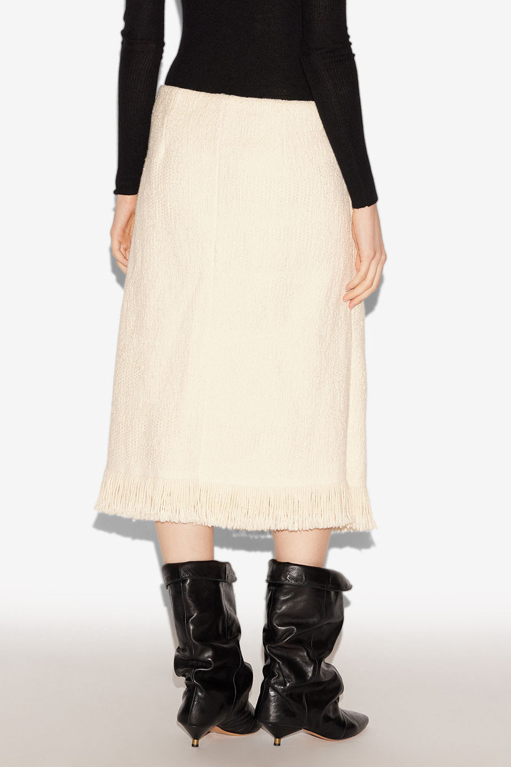 Galla 면 & 리넨 랩 스커트 - 에크루 - Woman - 5