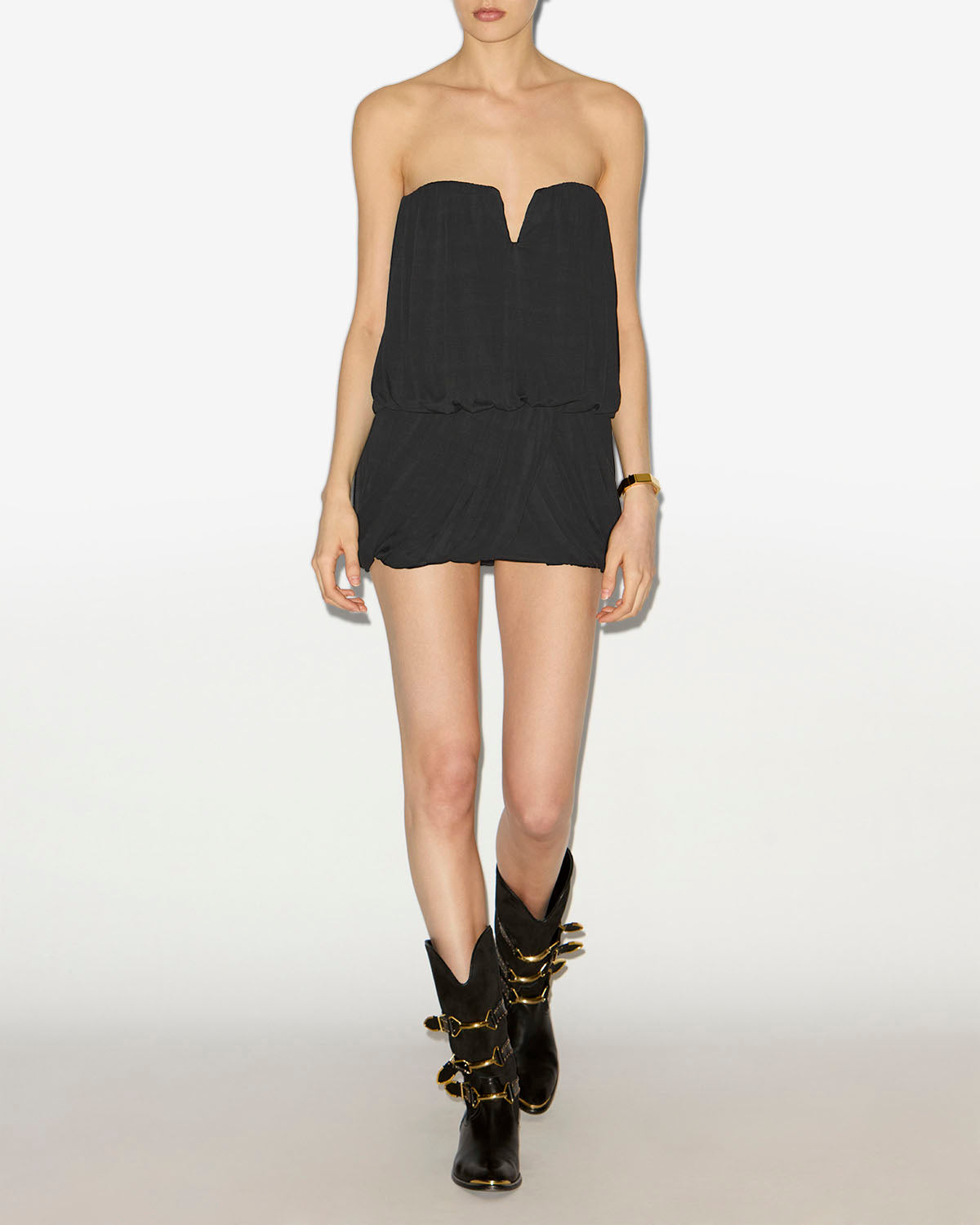 Minirock ambrine aus drapiertem jersey - Schwarz - Woman - 1