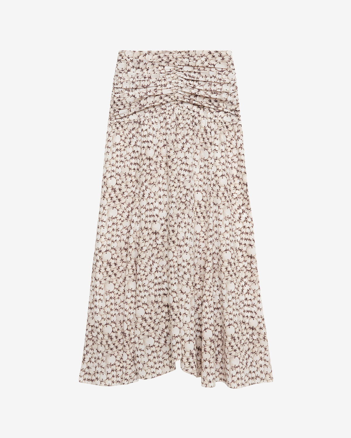 Gonna lunga syana in seta con stampa - Ecru - Woman - 1