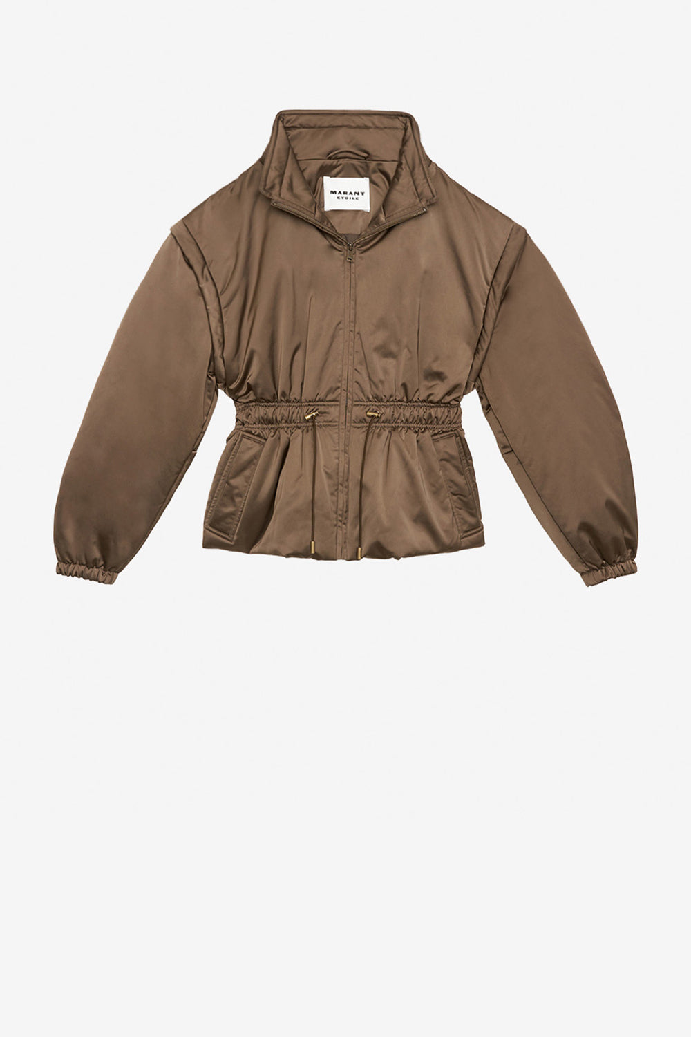 Dastyni quilted satin coat - Khaki - Woman - 1