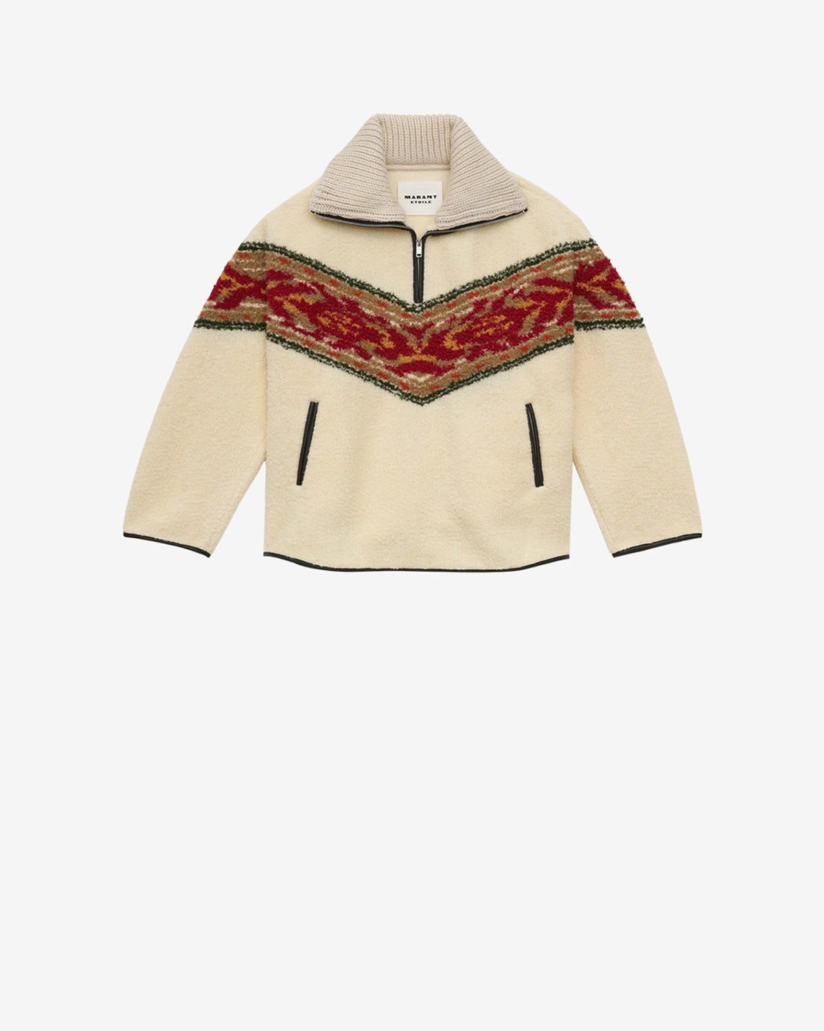 Überziehpullover marner mit troyer-kragen aus kunstleder - Naturfarben - Woman - 5