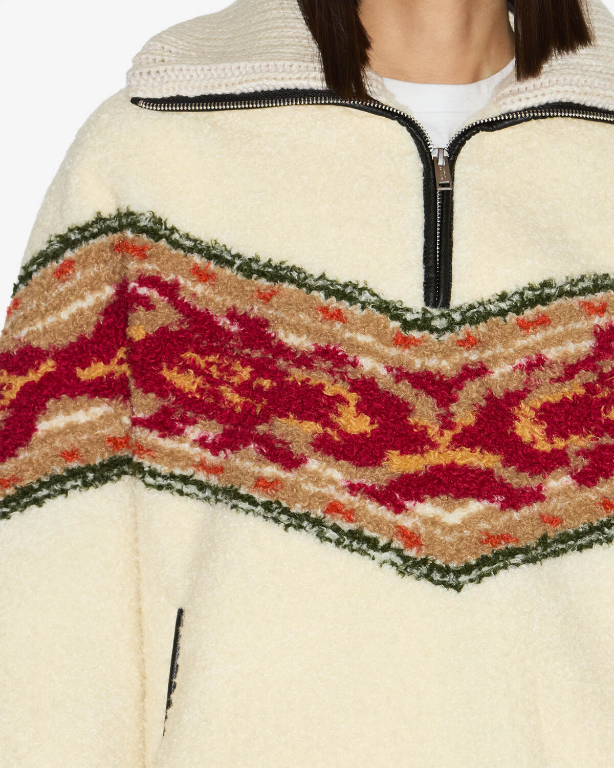 Überziehpullover marner mit troyer-kragen aus kunstleder - Naturfarben - Woman - 2