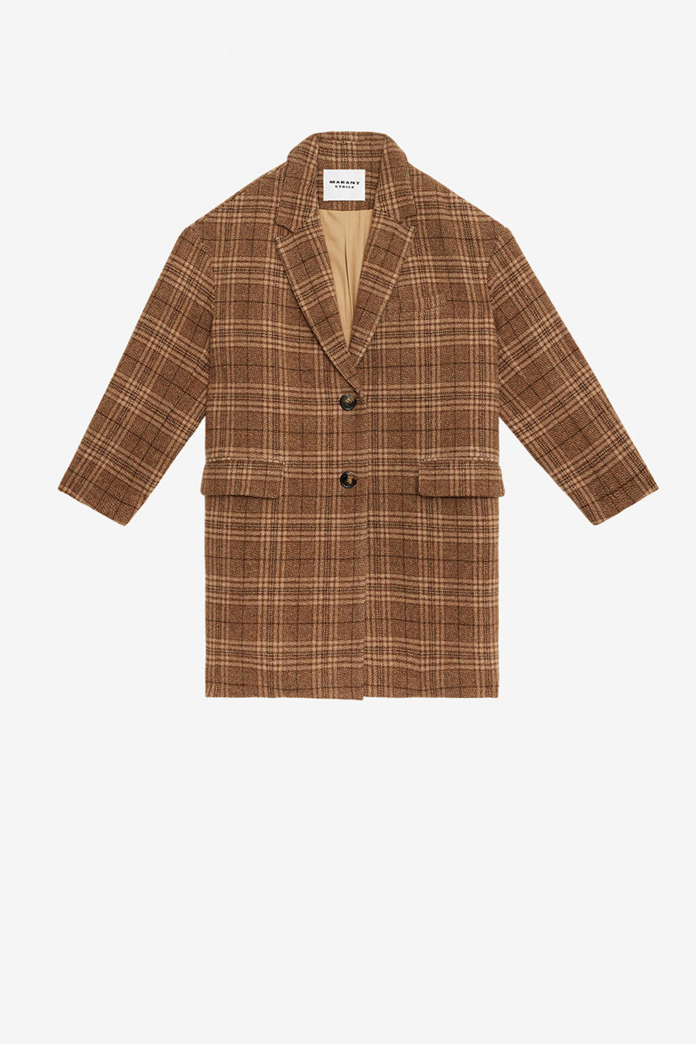 Limiza checkered wool coat - Caramel - Woman - 1