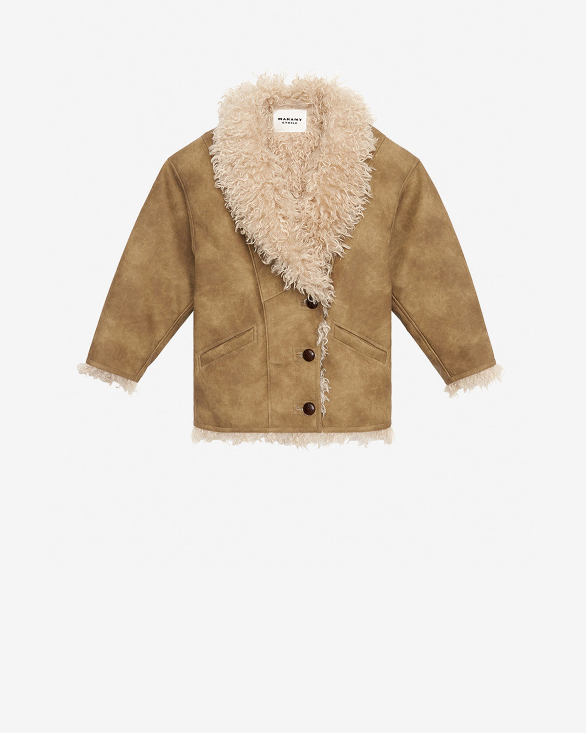 Clea ムートン風フェイクレザー コート - Taupe - Woman - 5