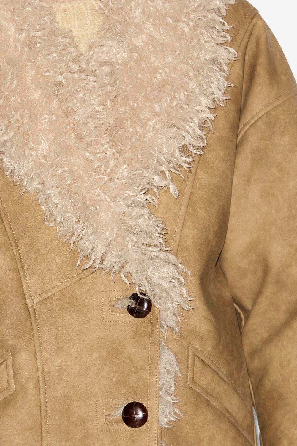 Clea faux shearling coat - Taupe - Woman - 3