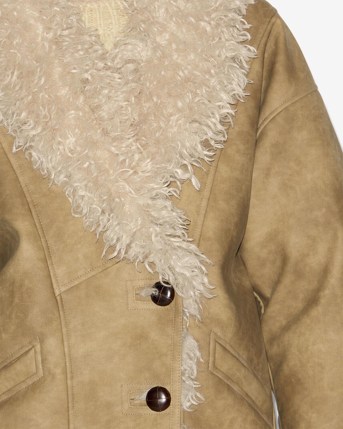 Clea ムートン風フェイクレザー コート - Taupe - Woman - 2
