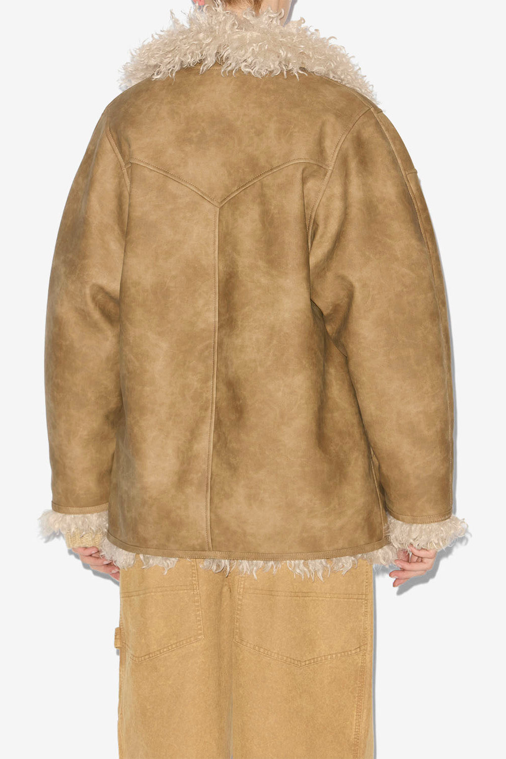 Clea faux shearling coat - Taupe - Woman - 5