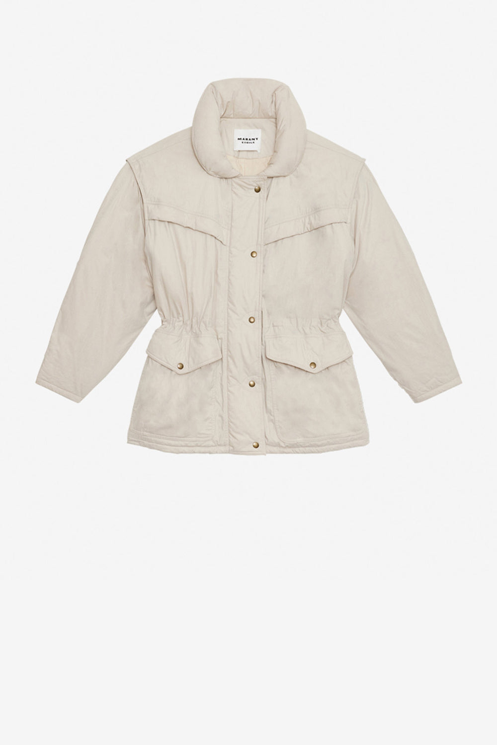 Damone plain-colored cotton coat - Ecru - Woman - 1