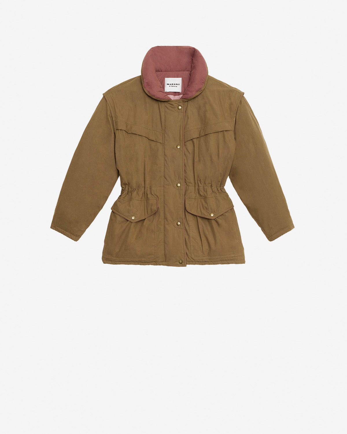 Cappotto damone bicolore in cotone - Cachi - Woman - 5