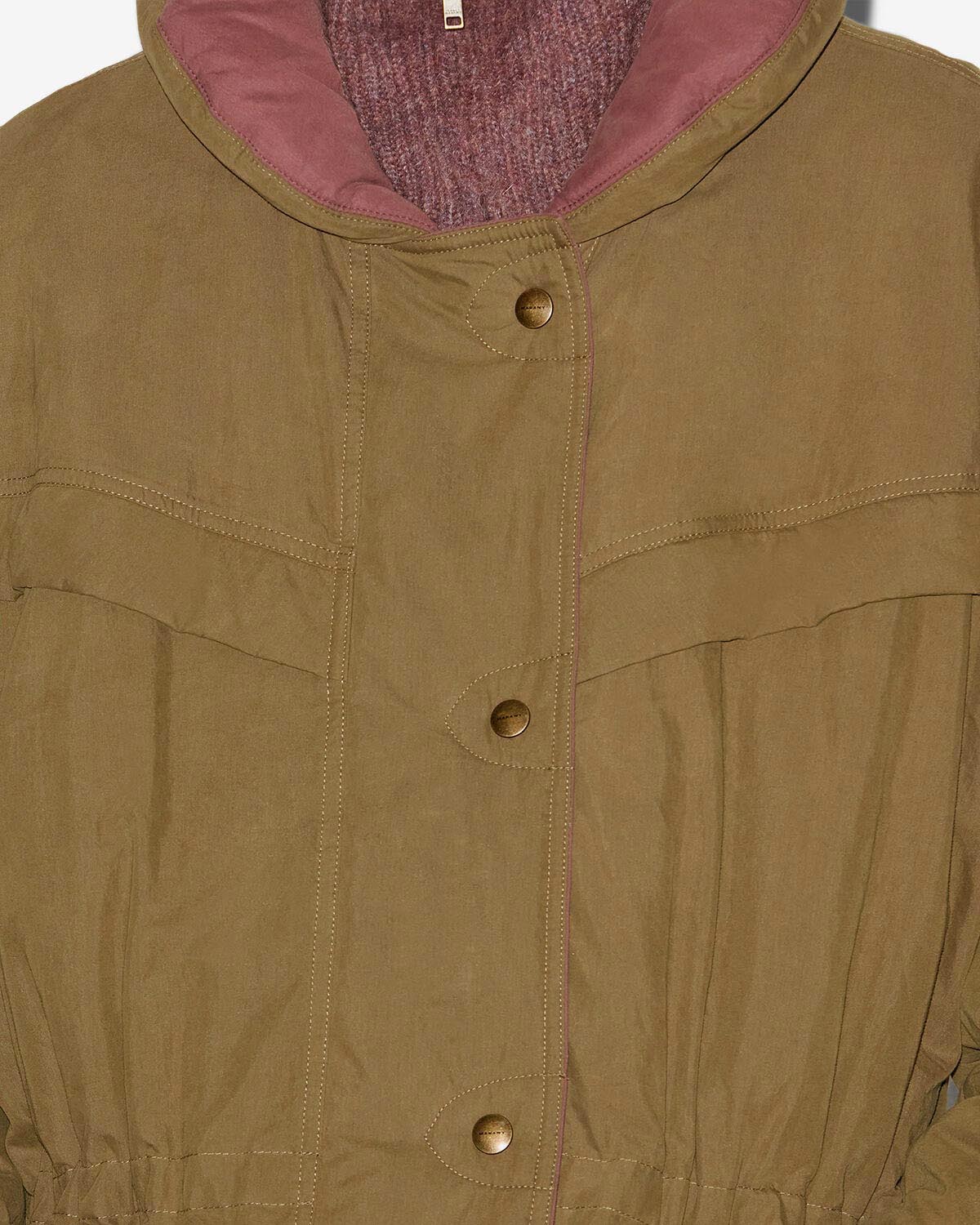 Cappotto damone bicolore in cotone - Cachi - Woman - 2