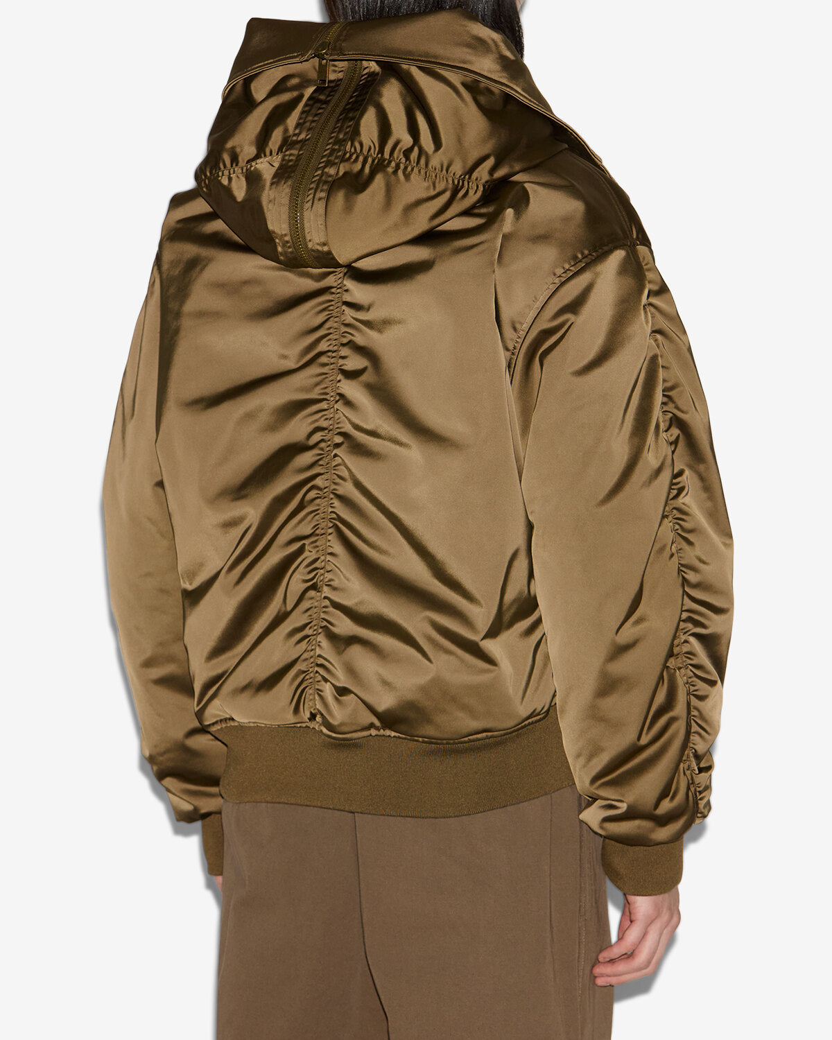 Kurzer mantel elroy aus gestepptem satin - Khaki - Man - 4