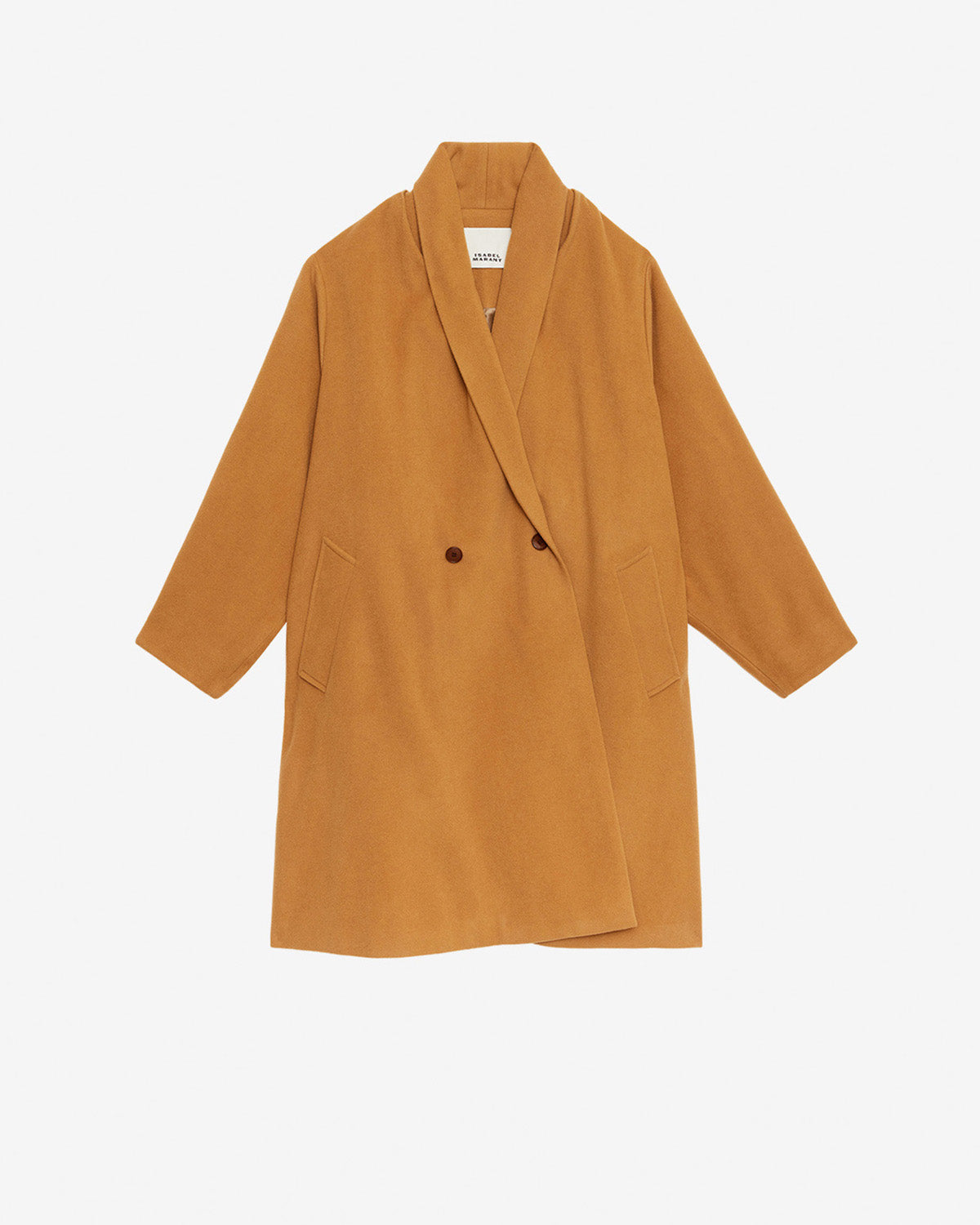 Cappotto lungo elise in misto lana  - Camel - Woman - 4