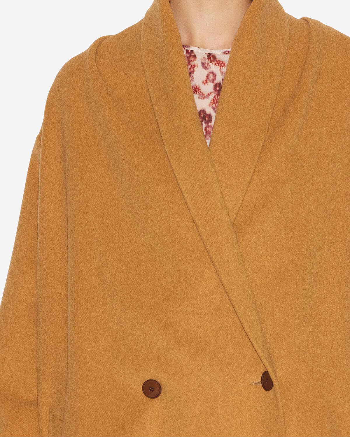 Cappotto lungo elise in misto lana  - Camel - Woman - 2